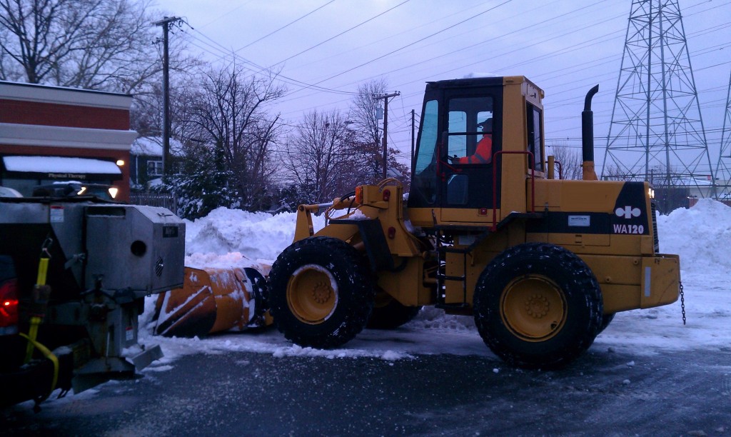 Loader Moving Snow